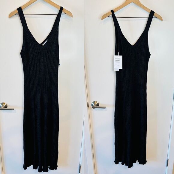 NWT Significant Other Goldie Rib Knit Midi Dress in Black Shimmer 10 - Picture 5 of 7